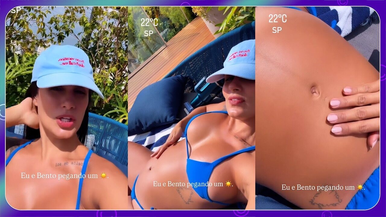 Carol Peixinho exibe barriga de grávida em dia de sol: ‘Gente que é muito feliz na praia’ | Famosos