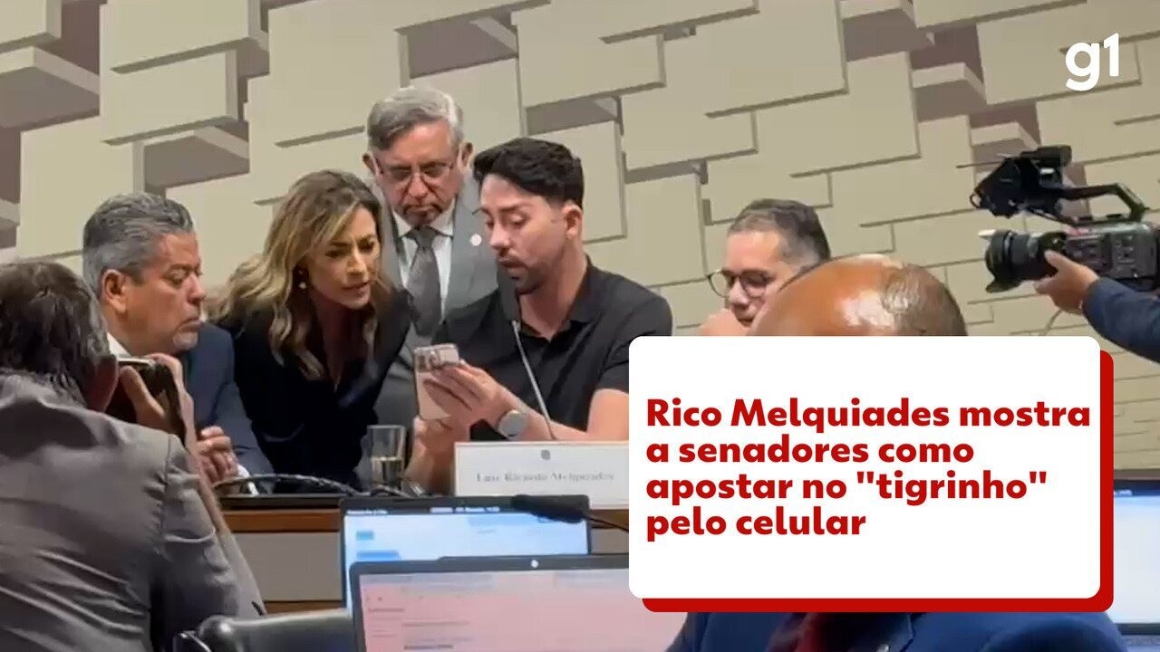 Rico Melquiades mostra a senadores da CPI das Bets como apostar no Jogo do Tigrinho | Política