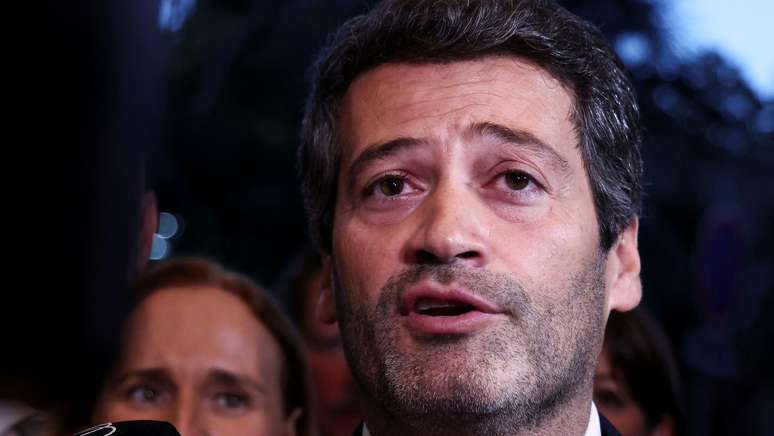 O líder do Chega, André Ventura, após a eleição deste domingo